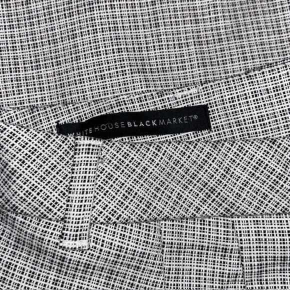 White House Black Market Pants Womens Size 8 Black Check Woven The Slim Crop - Picture 3 of 6